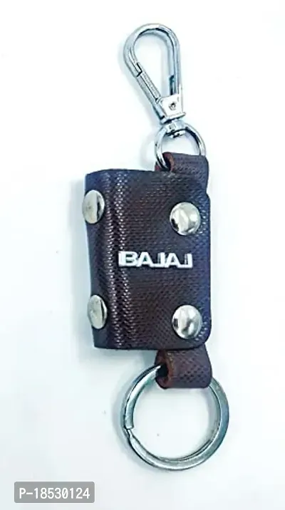 RACE MINDS Bajaj Genuine Leather Keychain Holder Pouch, Key Case, Soft Strong and Key Safe 02 (Brown)?