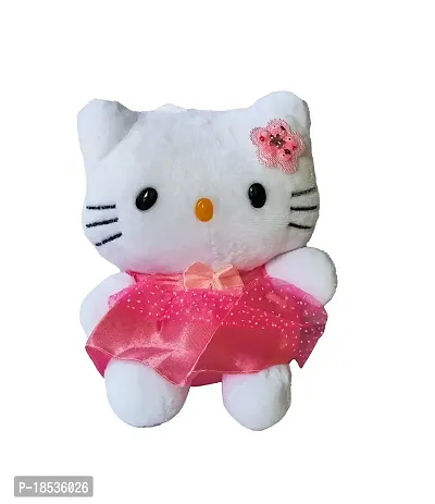 RACE MINDS Kitty Teddy Bear Plush Soft Toy Cute Kids Birthday Animal Baby Boys/Girls 19cm (White)