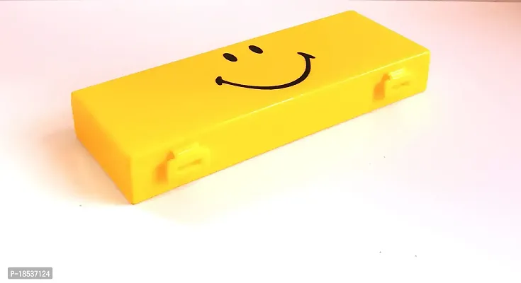 RACE MINDS Smiley Good Day Mini Lunch Boxes  Pencil Box Combo for, Return Gifts for Kids Birthday Party (Yellow)-thumb3