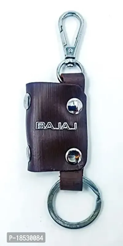 RACE MINDS Bajaj Genuine Leather Keychain Holder Pouch, Key Case, Soft Strong and Key Safe 01 (Brown)?