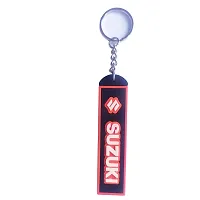 RACE MINDS Silicon single sided Suzuki Keychain - (Black  Orange, SC_SUZUKI KEYCHAIN-008)-thumb2