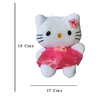 RACE MINDS Kitty Teddy Bear Plush Soft Toy Cute Kids Birthday Animal Baby Boys/Girls 19cm (White)-thumb1