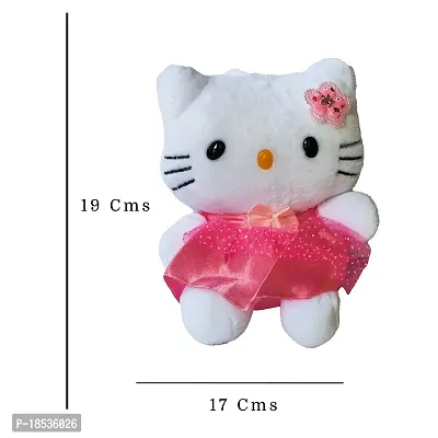 RACE MINDS Kitty Teddy Bear Plush Soft Toy Cute Kids Birthday Animal Baby Boys/Girls 19cm (White)-thumb2