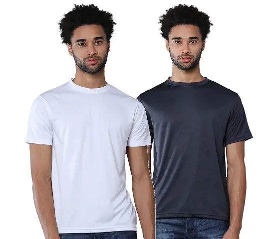 RACE MINDS Tshirt for Mens | Regular Fit | Super Combed Jersey Men T-Shirt | Solid Plain Tees | Round Neck T Shirt | Half Sleeves (Pack of 2)