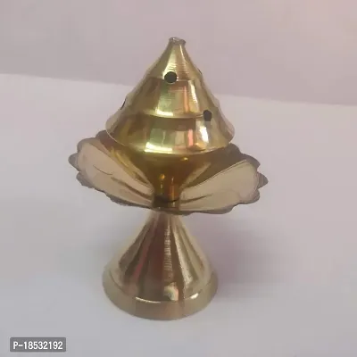 Race Minds Incense Stick Holder Pure Brass Dhoop Agarbatti Stand/Original Brass Flower Model Agarbatti Holder Best for Your Mandir Home  Office Decoration(DV02)-thumb0