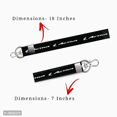 RACE MINDS Combo of 2 Bike Fabric Lanyard Tag 18 inches  7 inches Locking Keychain for Bikes Classic Bike Keychain Key Holder(2Pcs.) (Activa)-thumb2