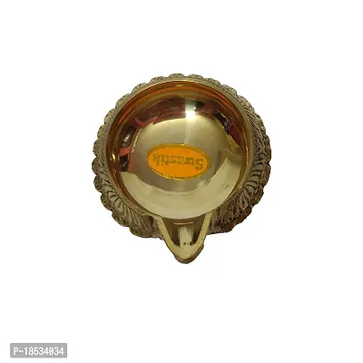 RACE MINDS Traditional Brass Kuber Vilakku Diya Puja Deepak Diya, Oil Lamp for Home Decoration, Pooja and Diwali(DV02) (Size 4 4.5X5.5X3 cm, 1)-thumb4