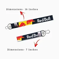 RACE MINDS Combo of 2 Bike Fabric Lanyard Tag 18 inches  7 inches Locking Keychain for Bikes Classic Bike Keychain Key Holder(2Pcs.) (Red Bull)-thumb2