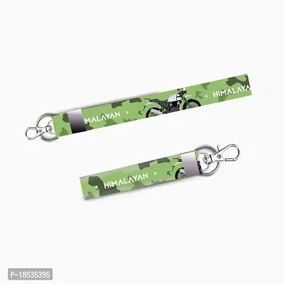 RACE MINDS Combo of 2 Bike Fabric Lanyard Tag 18 inches  7 inches Locking Keychain for Bikes Classic Bike Keychain Key Holder(2Pcs.) (Himalayan)-thumb0