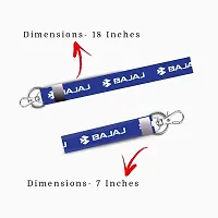 RACE MINDS Combo of 2 Bike Fabric Lanyard Tag 18 inches  7 inches Locking Keychain for Bikes Classic Bike Keychain Key Holder(2Pcs.) (Bajaj Blue)-thumb1