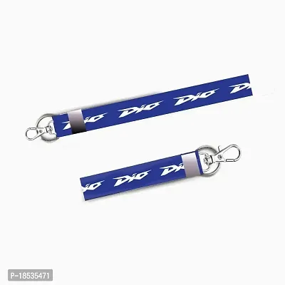 RACE MINDS Combo of 2 Bike Fabric Lanyard Tag 18 inches  7 inches Locking Keychain for Bikes Classic Bike Keychain Key Holder(2Pcs.) (Dio Blue)