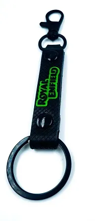 RACE MINDS Raceminds Double sided Royal Enfeild Green Double lock rubber keychain for car bike men women keyring-thumb1