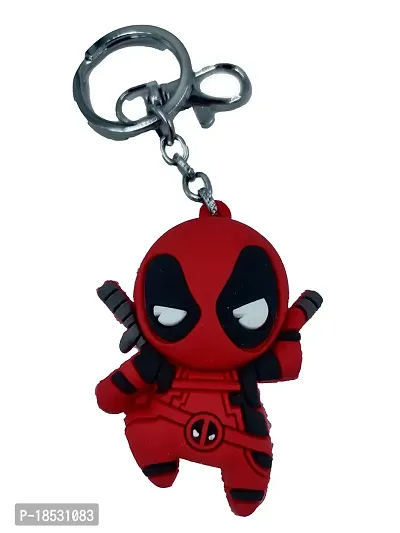 RACE MINDS Premium Action Character 3D Rubber Silicone Keychain Parent For Car  Bike Gifting With Key Ring Anti-Rust (Pack Of 1) (Deadpool, 1)