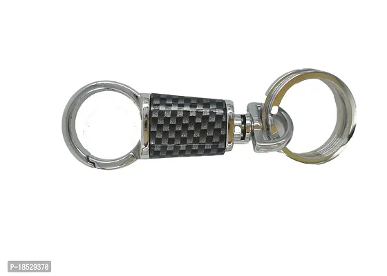 RACE MINDS Metal Keychain for Men Stylish Or Girl Key Double Ring Hook Keychain Holder for Bikes Car Keychains-008