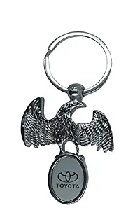 RACE MINDS Silver Toyota keychain and keyring For Car And Bike-thumb1