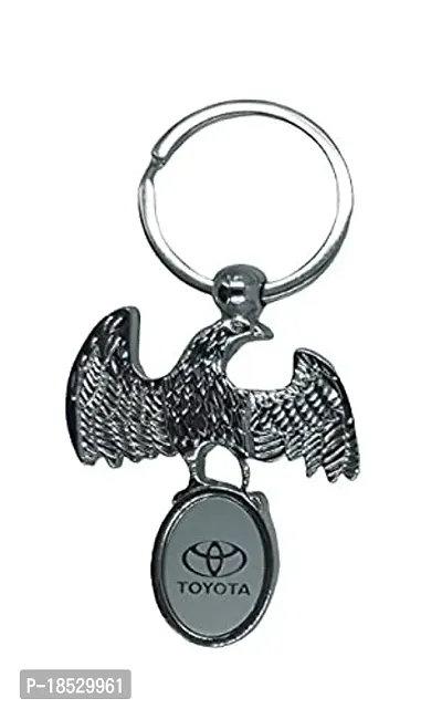 RACE MINDS Silver Toyota keychain and keyring For Car And Bike-thumb2