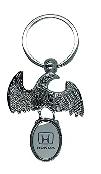 RACE MINDS Silver Honda keychain and keyring For Car And Bike-thumb1