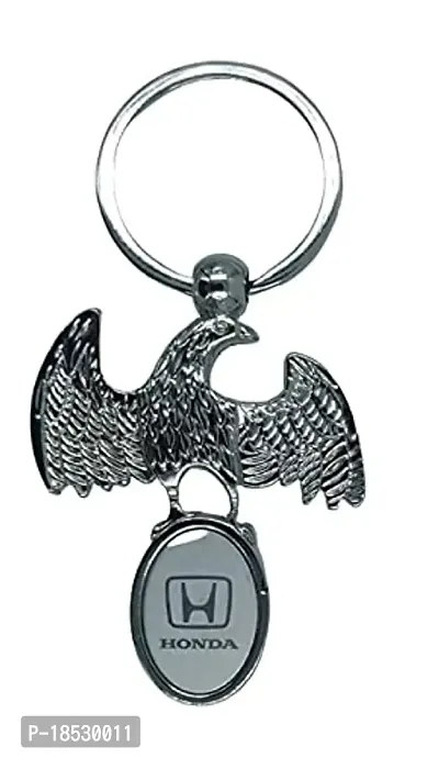 RACE MINDS Silver Honda keychain and keyring For Car And Bike-thumb2