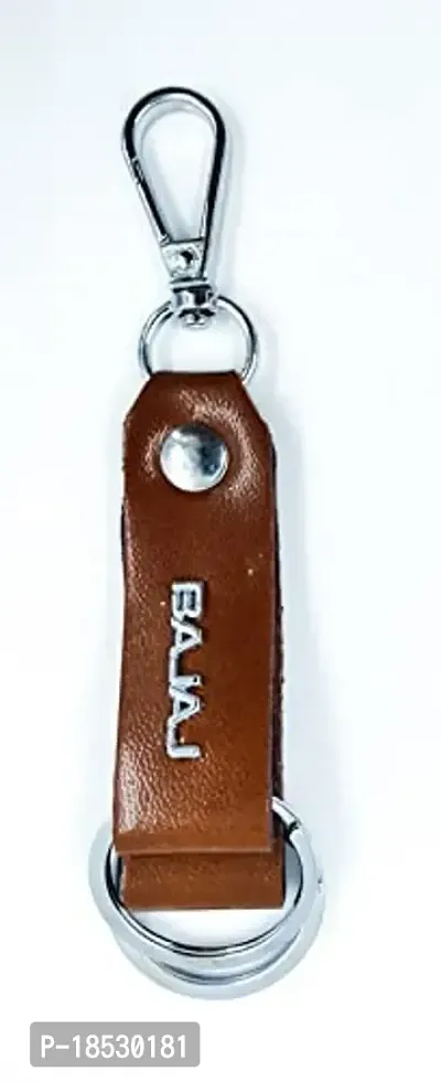 RACE MINDS Bajaj Leather Keyring, Keychain, Key Pouch and Key Safe(Brown)?