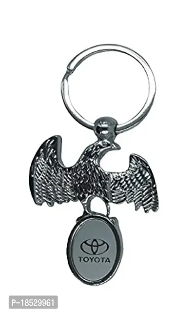 RACE MINDS Silver Toyota keychain and keyring For Car And Bike