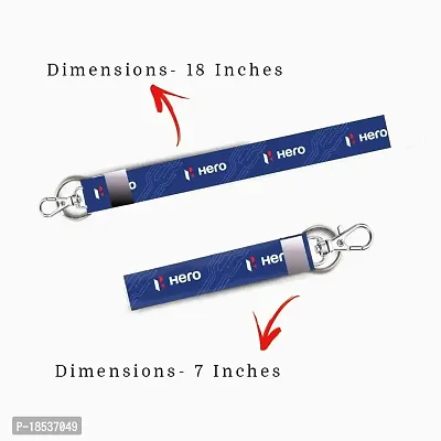 RACE MINDS Combo of 2 Bike Fabric Lanyard Tag 18 inches  7 inches Locking Keychain for Bikes Classic Bike Keychain Key Holder(2Pcs.) (Hero Blue)-thumb2