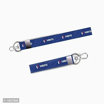 RACE MINDS Combo of 2 Bike Fabric Lanyard Tag 18 inches  7 inches Locking Keychain for Bikes Classic Bike Keychain Key Holder(2Pcs.) (Hero Blue)-thumb0