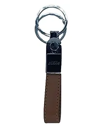 RACE MINDS Leather Double Side KTM Keychain And Keyring For Car And Bike-thumb1