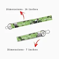 RACE MINDS Combo of 2 Bike Fabric Lanyard Tag 18 inches  7 inches Locking Keychain for Bikes Classic Bike Keychain Key Holder(2Pcs.) (Himalayan)-thumb1