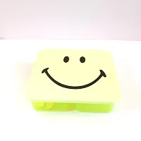 RACE MINDS Smiley Good Day Mini Lunch Boxes  Pencil Box Combo for, Return Gifts for Kids Birthday Party (Light Green)-thumb1