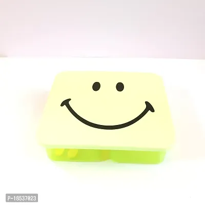 RACE MINDS Smiley Good Day Mini Lunch Boxes  Pencil Box Combo for, Return Gifts for Kids Birthday Party (Light Green)-thumb2