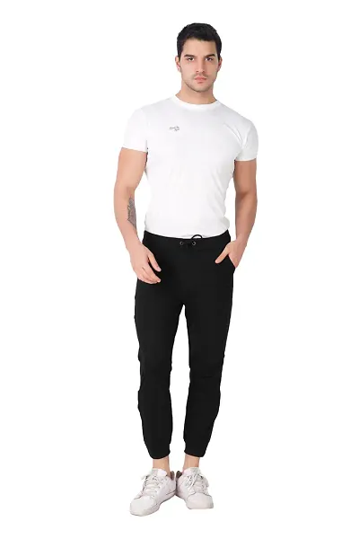 Trendy Cotton Blend Regular Track Pants For Men 