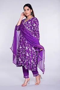 Stylish Purple Rayon Embroidered Kurta With Pant And Dupatta Set For Women-thumb2