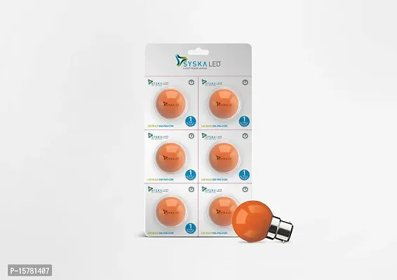 SYSKA SSK-PAG-0.5W Base B22 0.5-Watt LED Bulb (Pack of 6) (Orange)