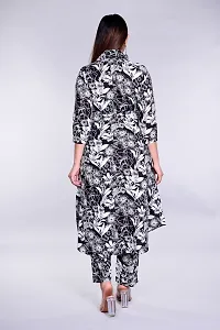 Stylish Black Cotton Printed Kurta With Pant Set  For Women-thumb3