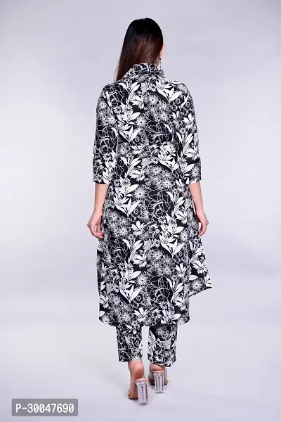 Stylish Black Cotton Printed Kurta With Pant Set  For Women-thumb4