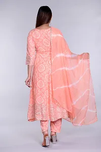 Stylish Peach Rayon Embroidered Kurta With Pant And Dupatta Set For Women-thumb3