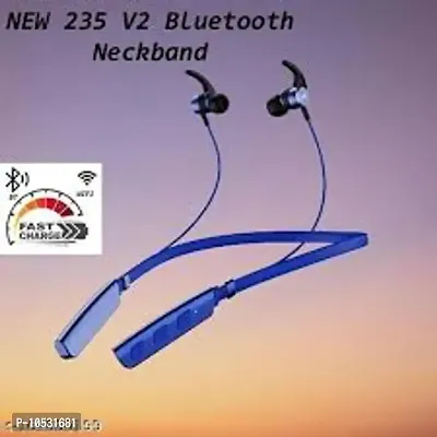 blue 235 neckband wireless bluetooth earphone and headphone headset wireless neckband-thumb0