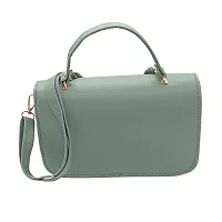 Stylish Green Artificial Leather Solid Handbags For Women-thumb3