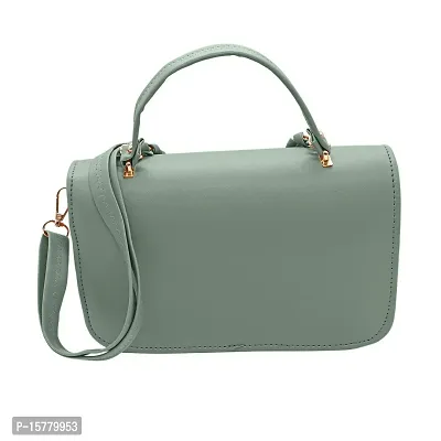 Stylish Green Artificial Leather Solid Handbags For Women-thumb4
