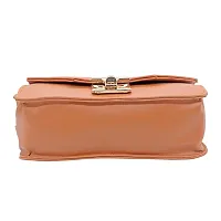 Stylish Tan Artificial Leather Solid Handbags For Women-thumb1