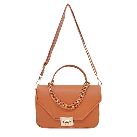 Stylish Artificial Leather Solid Handbag For Women