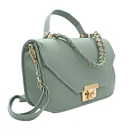 Stylish Green Artificial Leather Solid Handbags For Women-thumb4