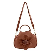 Stylish Brown Artificial Leather Solid Handbags For Women-thumb4