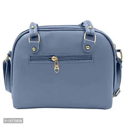 Stylish Blue Artificial Leather Solid Handbags For Women-thumb2