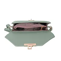 Stylish Green Artificial Leather Solid Handbags For Women-thumb2