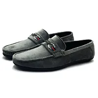 Stylish Grey Velvet Formal Shoes For Men-thumb3