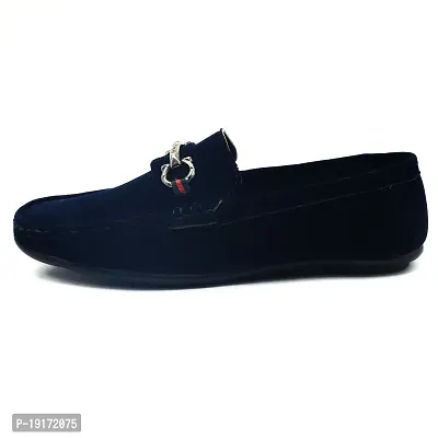 Stylish Blue Velvet Formal Shoes For Men-thumb2