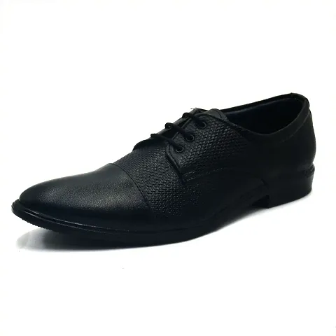 Stylish Black Synthetic Leather Formal Shoes For Men