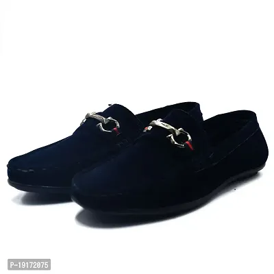 Stylish Blue Velvet Formal Shoes For Men-thumb0