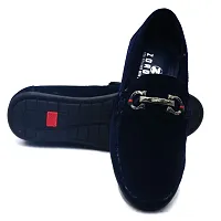 Stylish Blue Velvet Formal Shoes For Men-thumb2